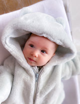 BEAR FAUX FUR HOODED BABY COAT