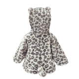 LEOPARD FAUX FUR HOODED BABY COAT