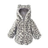 LEOPARD FAUX FUR HOODED BABY COAT
