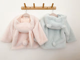 BEAR FAUX FUR HOODED BABY COAT