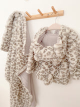 LEOPARD FAUX FUR HOODED BABY COAT