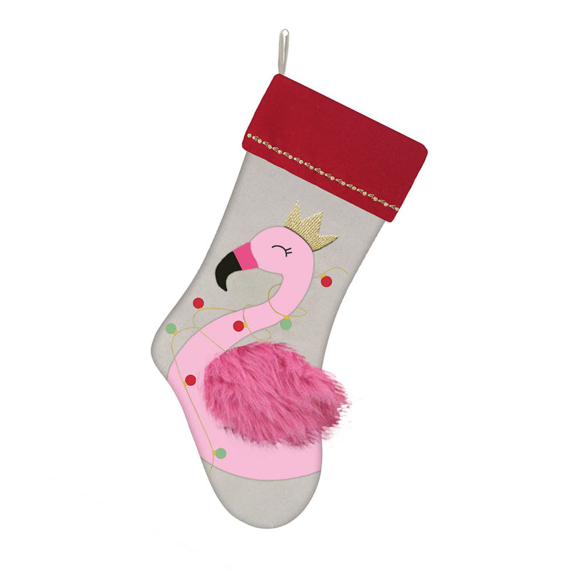 Festive Flamingo Stocking