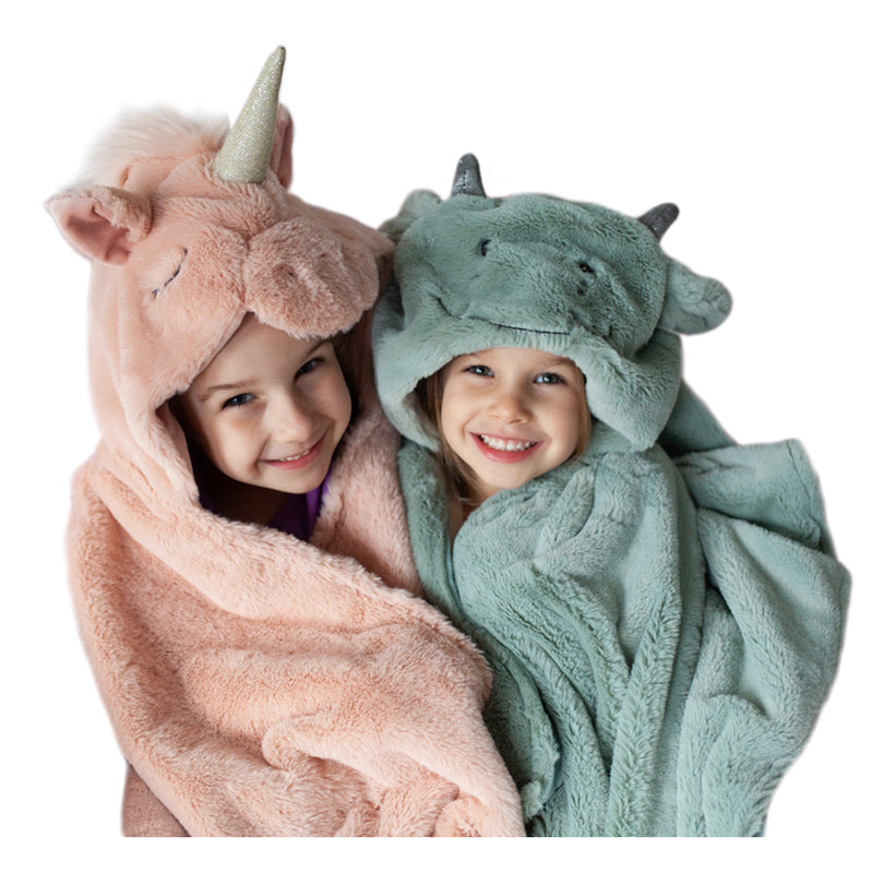 Plush Pink Unicorn Hooded Blanket