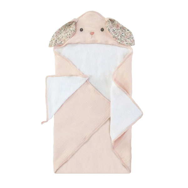 Petit Bunny Terry Muslin Baby Towel and Washcloth Set