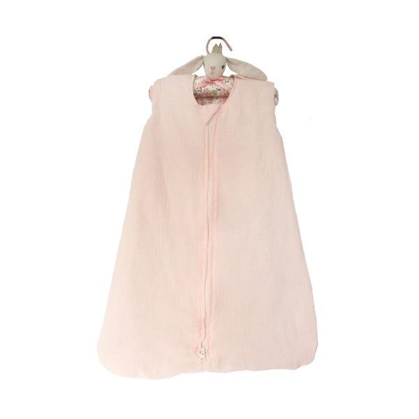 Muslin Sleep Sack and Bunny Padded Hanger Set - Blush Pink